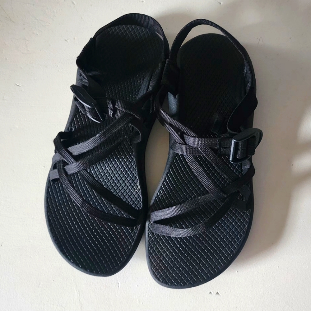 Chaco Sport Trail Sandals ZX1 Yampa Black Toe Loop Adjustable Vibram Womens 7